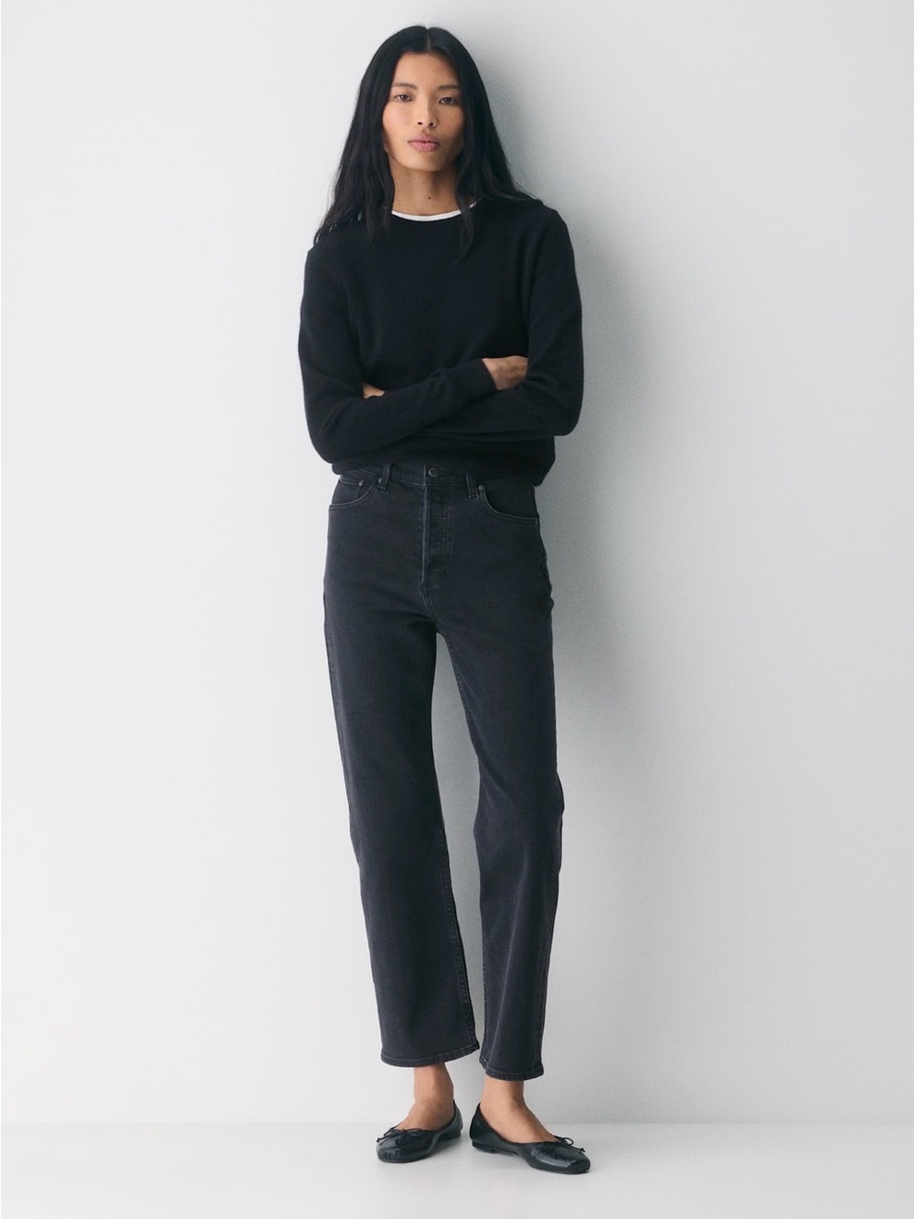 Aritzia Denim Forum The Arlo Black Straight-Leg Jeans